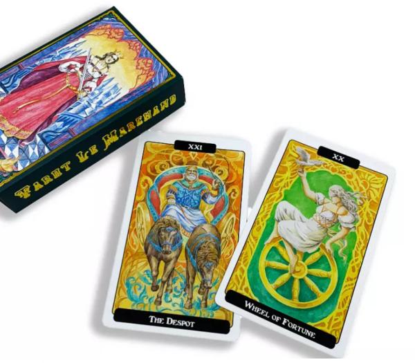 Customized Gold Foil 350gsm Coated Paper Tarot Cards 70x120mm With Tuck Box