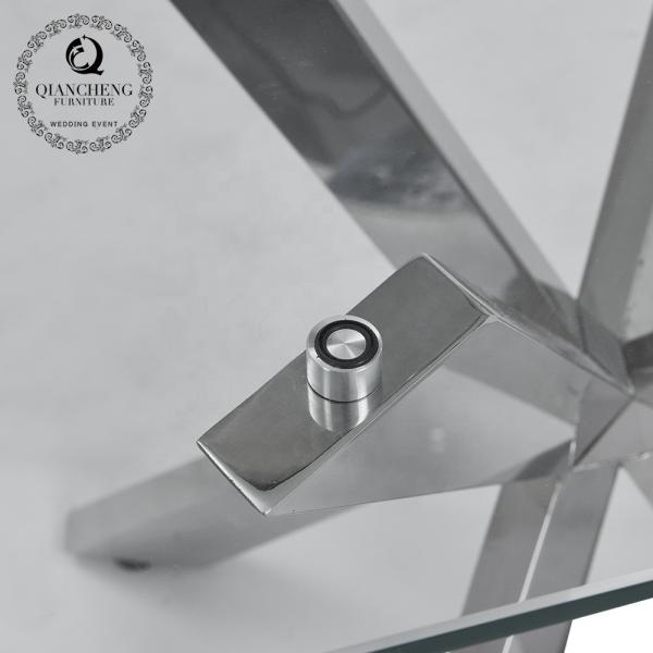 5 tabelas laterais 15mm de aço inoxidável para a parte superior de vidro moderna da sala de visitas 35kg
