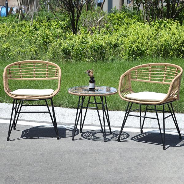 Modern Outdoor Terrace Table And Chair Balcony 2-Piece Garden Restaurant Coffee