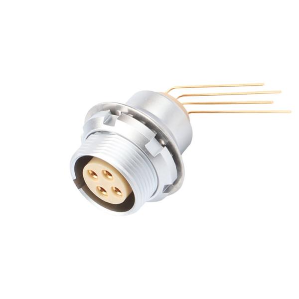 Conector circular industrial de 4 pinos Z3 Tabela de circuito impresso de tomada fixa externa 90° Núcleo de pinos de cotovelo