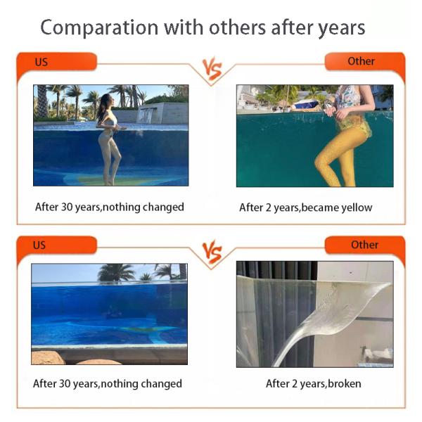 Ультрафиолетовая защита отливки толстых акриловых панелей для семейного бассейна Вилла бассейн