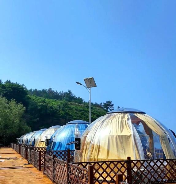 Resort Tent Transparent Double Dome House Outdoor Glamping Polycarbonate Dome tent