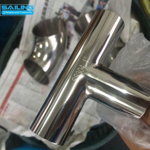 304 316L Sanitary Stainless Steel Butt Weld Tee For Food Industry