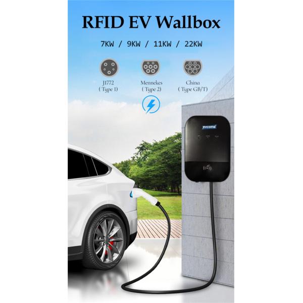 J1772 Evse Level 2 Type 2 EV Charger Electric Vehicle Charging Station Portable 7Kw