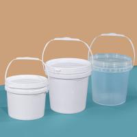 Contenedor redondo pequeño de 3L de grado alimenticio Cubo de plástico de PP irrompible con tapa de mango