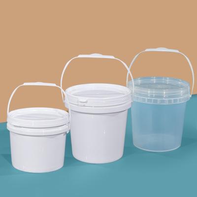 Small 3L Round Food Grade Container Unbreakable PP Plastic Bucket With Handle Lid