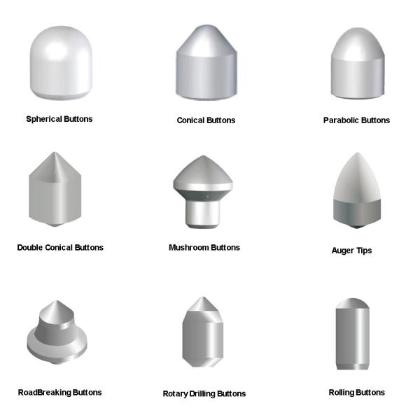 Parabolic Cemented Carbide Button Bits OD 12.35mm For Rock Drilling