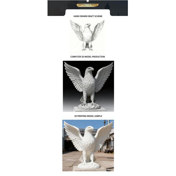 Outdoor Large Retro-style Bronze Eagle Sculpture