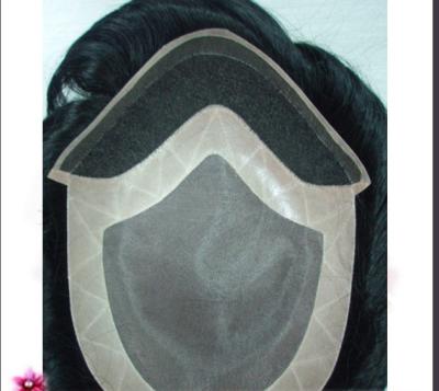 100% High Quality Huan Hair Fine Mono with PU coating and skin Front Toupee