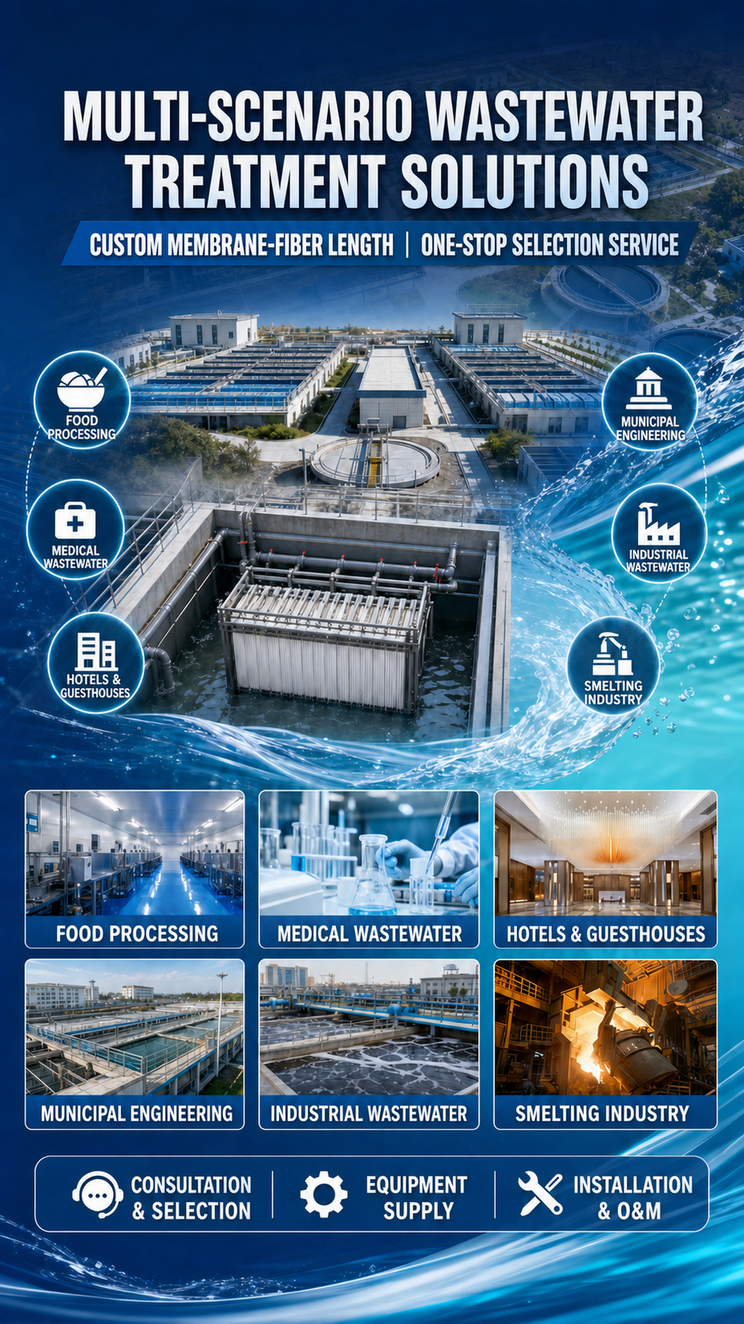 Anti-Fouling PVDF Hollow Fiber MBR Membrane Module with 0.1 Micron Filtration Precision and Outside-In Suction for Wastewater Treatment
