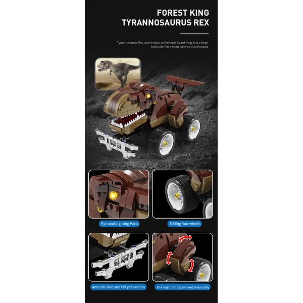 Creative Electronic Dinosaur Toys DIY Educational Rc Car Kids Blocks Toys Building