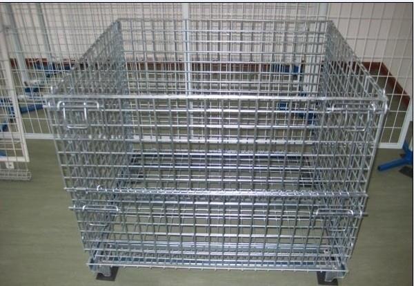 Galvanized Plating Wire Mesh Cage For Goods Storage In Warehouse