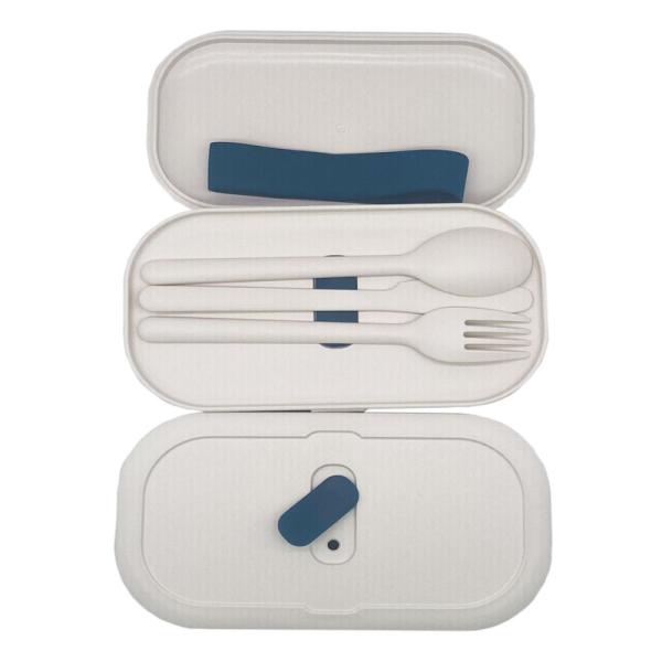 Colorful 1200ml Double Layer Eco Friendly Salad Bento Lunch Box with Bag and Cutlery