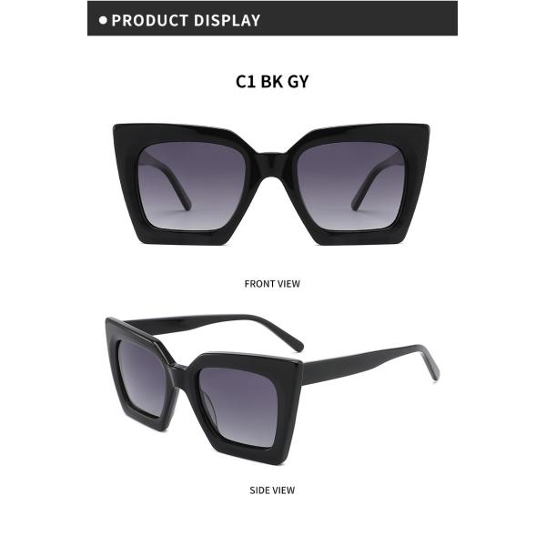 Солнечные очки прочные, стекла ацетата полной оправы квадратные теней глаза кота слишком большие