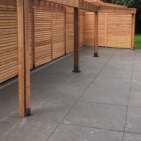 4 x 4 Post Base Inner Size 3.6x3.6Deck Post Base Heavy Duty Metal Black Powder Coated Post Brackets
