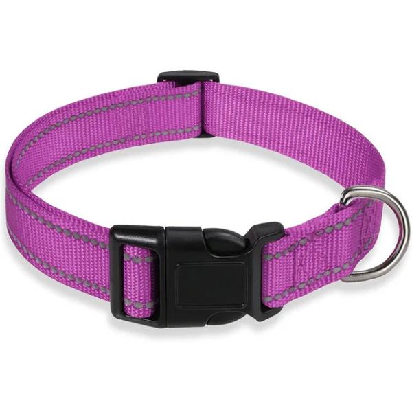 Professional-Grade Reflective Dog Collar - Adjustable Nylon Pet Collar with Safety Features
