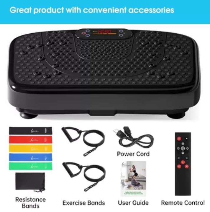 200W Vibration Plate Exercise Machine 120 Speeds 9 Modes for Lymphatic Drainage & Weight Loss