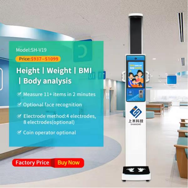 BMI Body Fat Measuring Personal Weigh Scales Coin Operated Digital Body Height and Weight BMI Scale with Thermal Printer