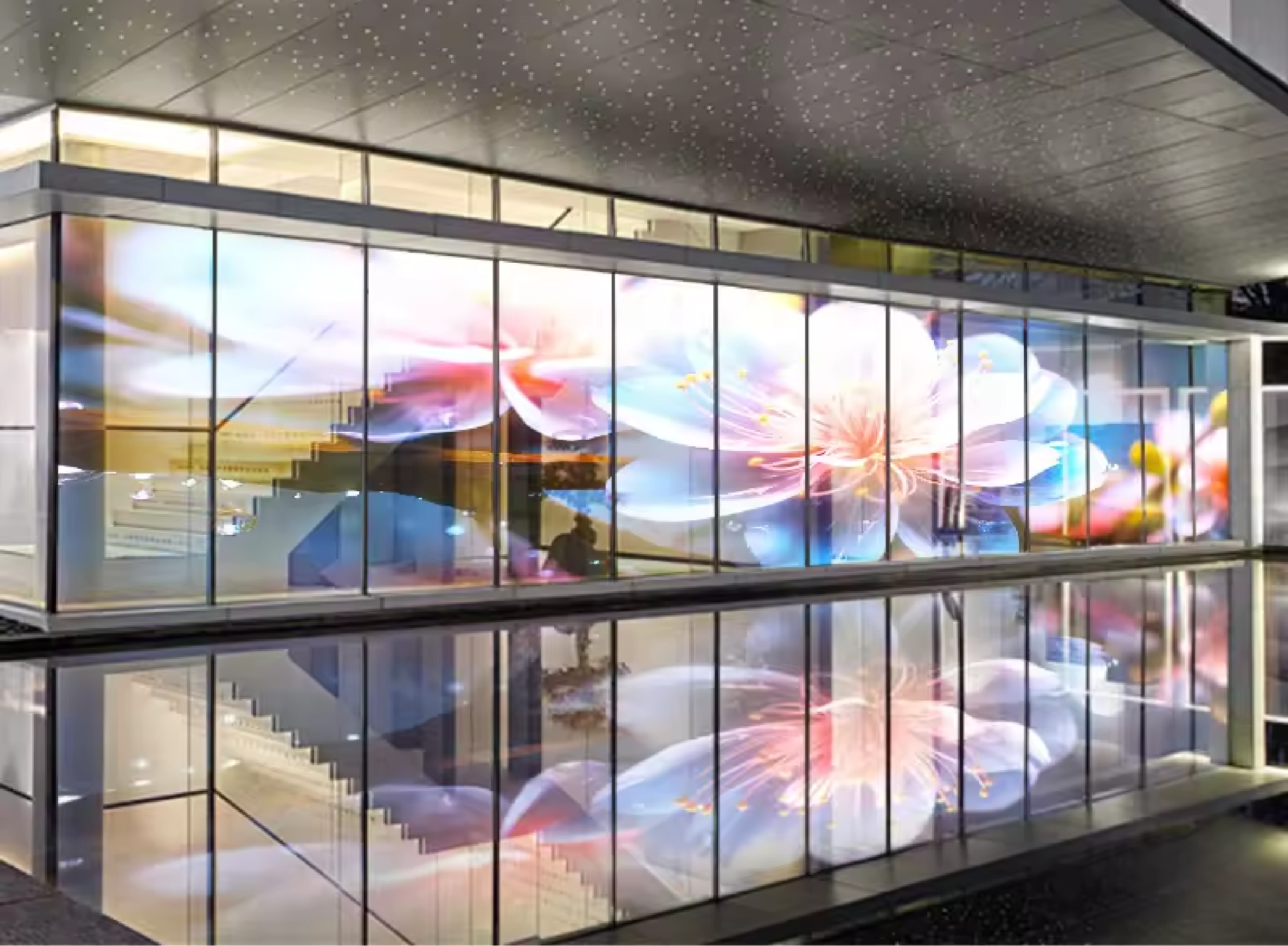 P2.5 Transparent Glass LED Screen Customized Holographic LED Series For Shopping Mall