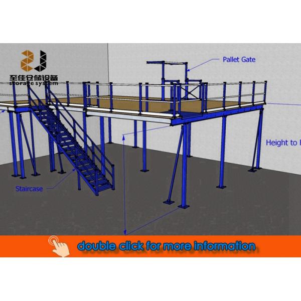 Steel Q235 / Q345 Industrial Mezzanine Floors Two Layer For Warehouse