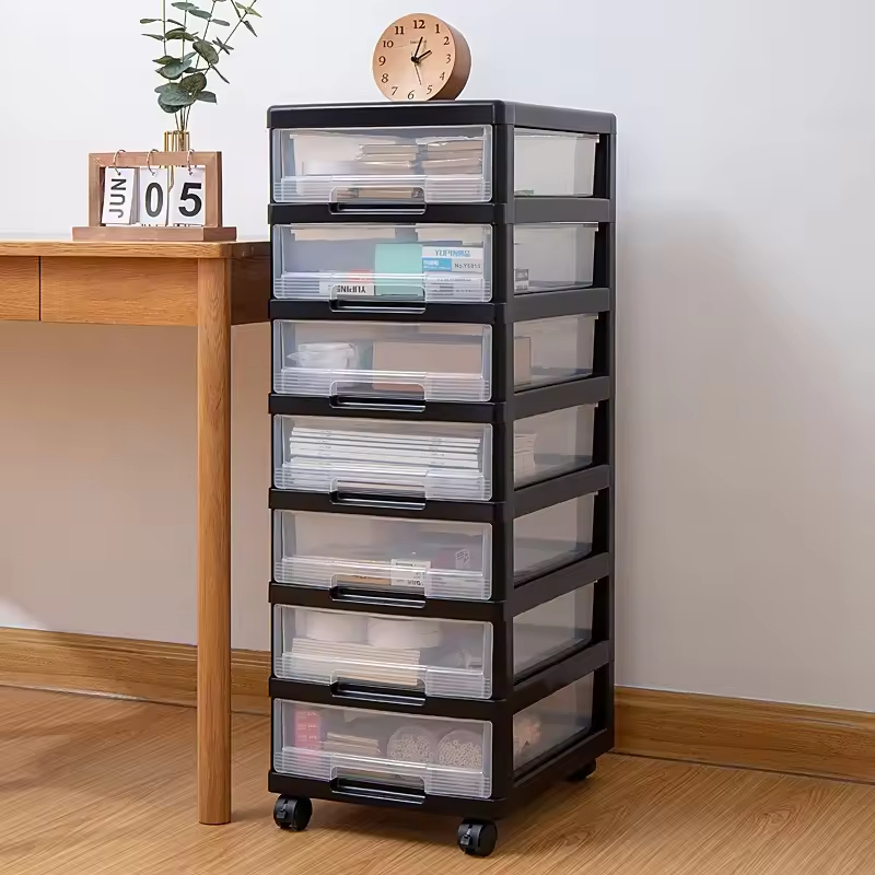 Custom A4 File Plastic Drawer Cabinet Multi-Layer Minispace Storage Box Floor Cart