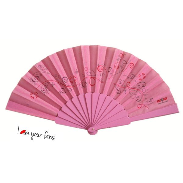 Promotional Fan Spanish Handle Plastic Wedding Favor Gifts PE Love Folk Art Mini Fan Box Plastic Customized Logo Color Box 23cm
