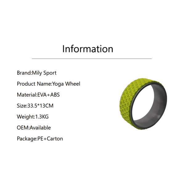 33.5CM 1.3KG EVA Yoga Exercise Wheel Foam Points Back Stretches Gym Accessories