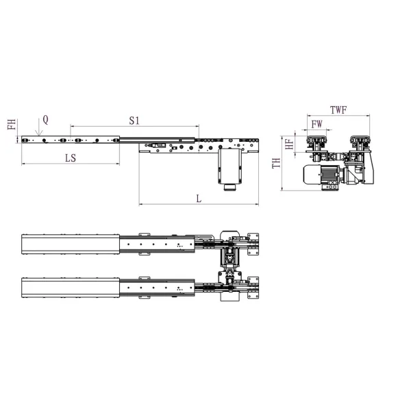 1500 X 1500MM Pallet Telescopic Fork Lifting Fork 800KG Load  2m/S2