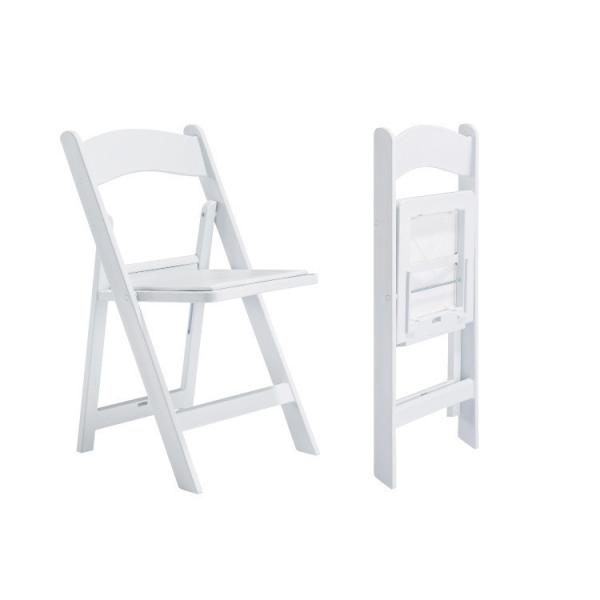 Padded Plastic Resin White Wimbledon Folding Chair for Outdoor Events and Weddings