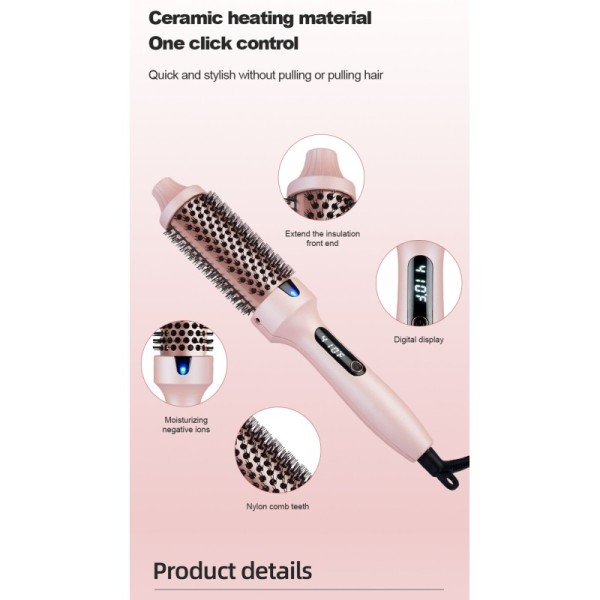 Premium Electric Curling Comb with Ceramic Barrel 5 Temperature Settings for All Hair Types-Household Use
