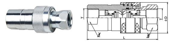Single Handed Operation Hydraulic Connectors Fittings LSQ-PK NPTF Thread