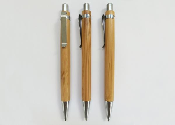Recycled Bamboo Pen with metal click and customized logo or silk printing for promotion