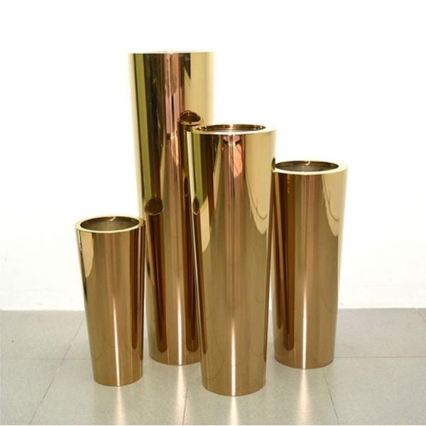 Цветочный горшок плантатора сада золота европейского стиля роскошный сияющий розовый