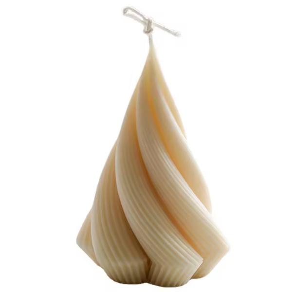 Unique Estética Ribbed Swivel Home Decor Espiral Ceia Cera Candela de Silício Moldes