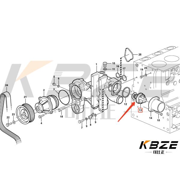 VOLVO EXCAVATOR 71°C 83°C THERMOSTAT VOE20450736 FOR EC140B EC210B EC240B EXCAVATOR
