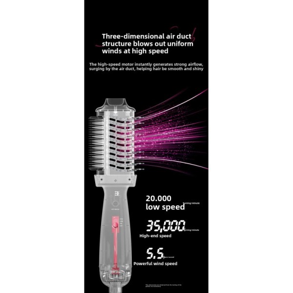 Professional Electric Hot Air Curling Comb with Intelligent Temperature Control Nylon Brush Waterproof for Household Salon Use