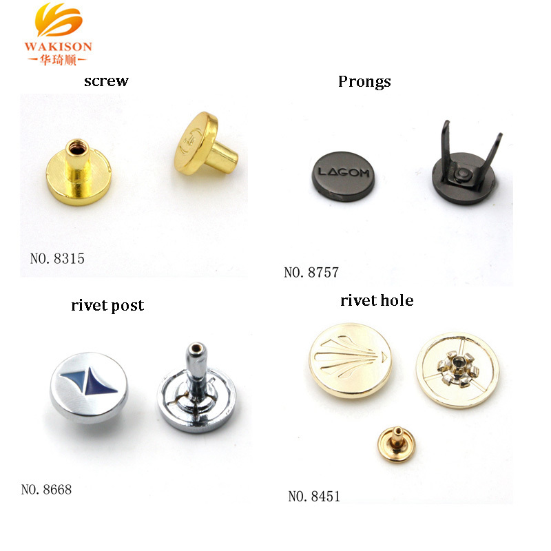 Matte Gunmetal Metal Rivet Studs 9mm Custom Logo Rivets For Bag Handbag