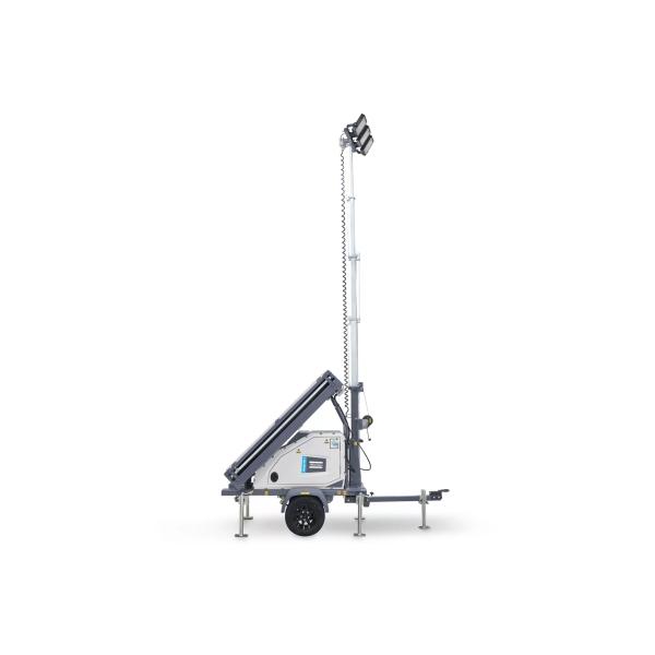 Wind Resistance Level 110 Km/h Electric Light Tower HiLight MS4 with 3 X 150 Lighting and 3846 M2 Coverage