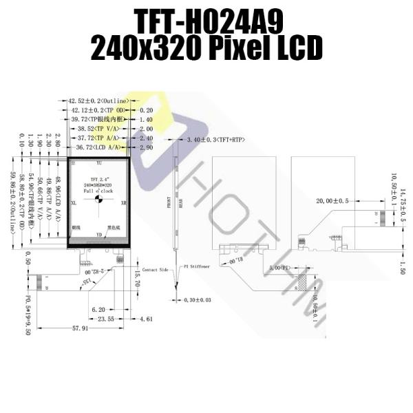 2,4 affichage résistif 240x320 TFT-H024A9QVIFT5R20 de pouce MIPI TFT