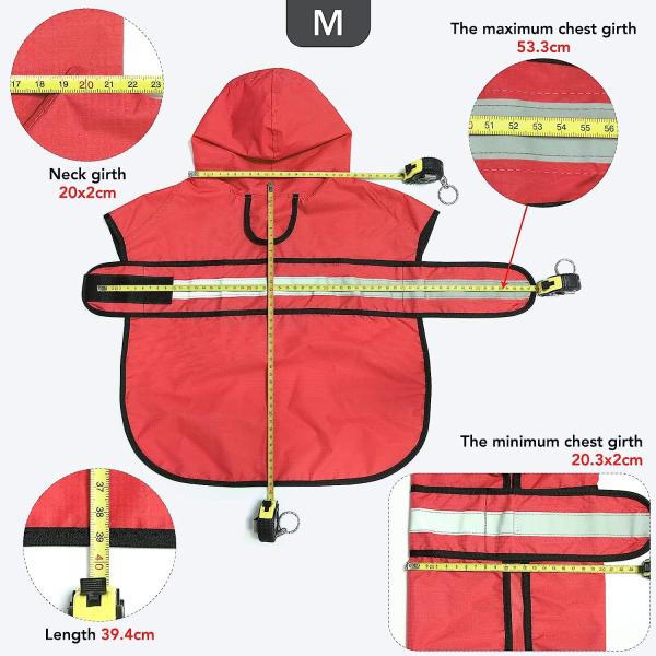 Reflective Dog Raincoat - Adjustable Waterproof Raincoat for Dogs, Lightweight Dog Hooded Slicker Rain Coat Poncho