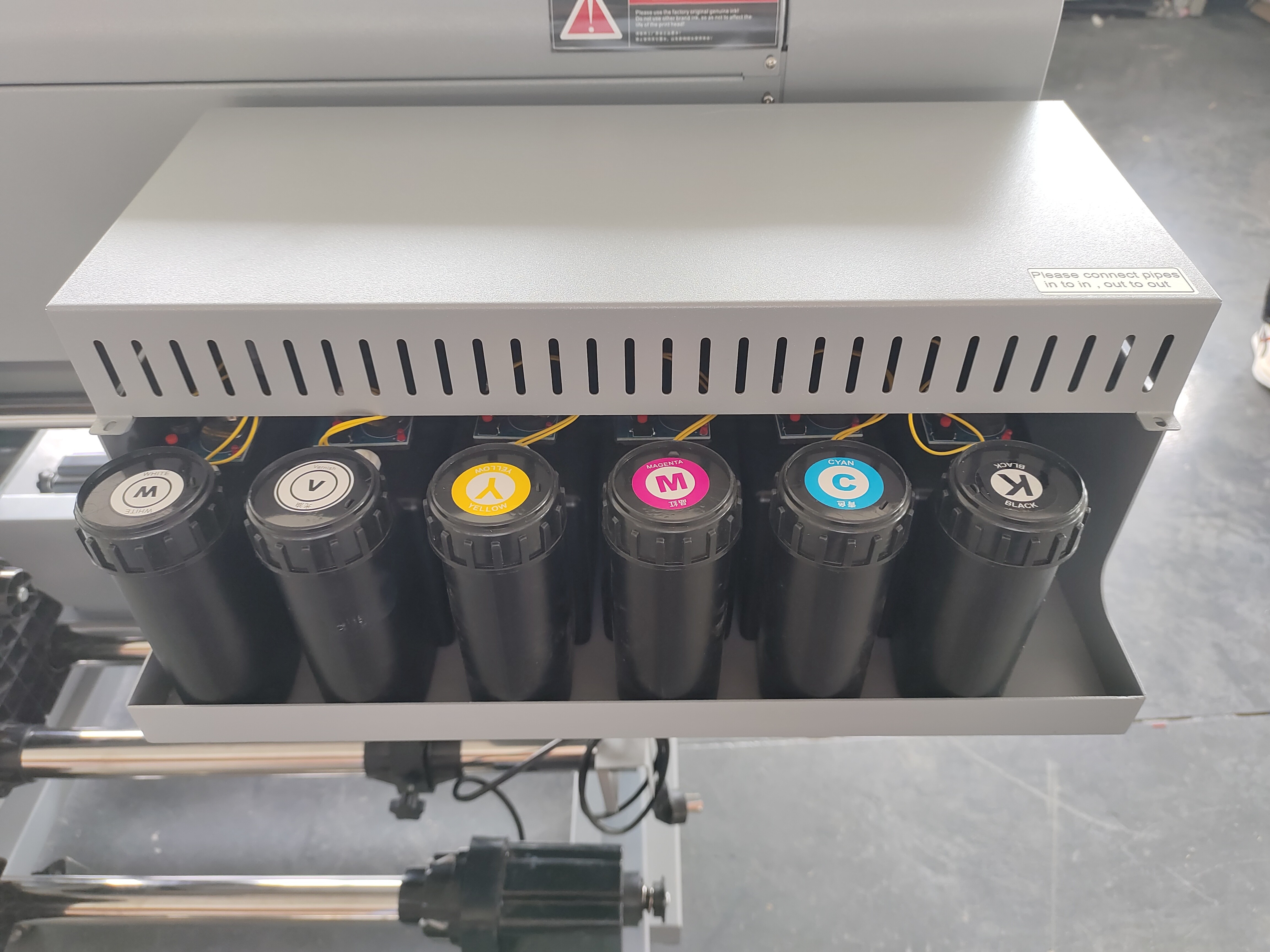 High Productivity UV Sticker Printer with 3 TX800 Print Heads and 30cm UV Roller