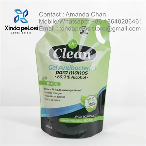 Жидкое мыло упаковочный пакет печатный пластиковый стиральный раствор стоячие мешки