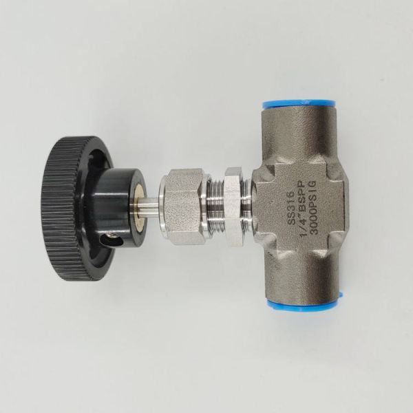 Heavy Duty Manual 6000 psi Industrial Hydraulic Flow Control Valve 1/2in Tube for Gas Media Needle Valve