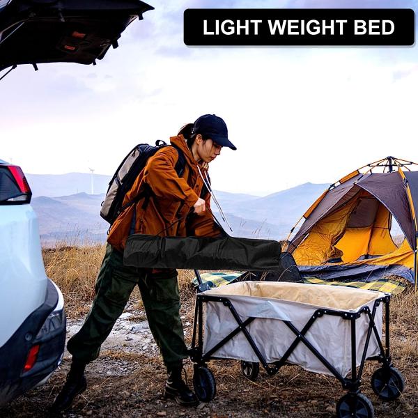 Folding Metal Bunk Cot Steel Frame Sleep Adjustable Foldable Portable Single Outdoor Camping Bed