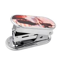 Grapadora de metal ovalada en blanco personalizada para promoción de oficina, sublimación