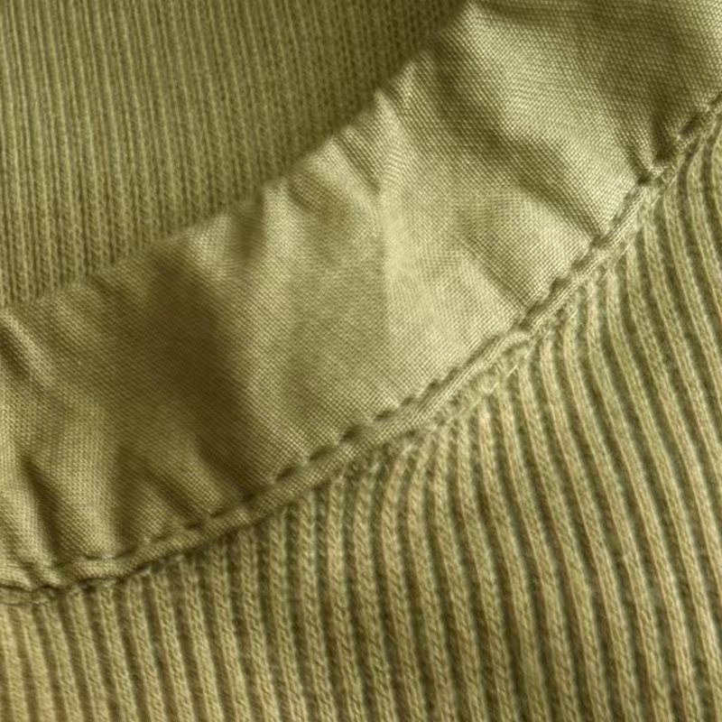 Women's Olive Green Ribbed Knit Henley Short-Sleeve Top