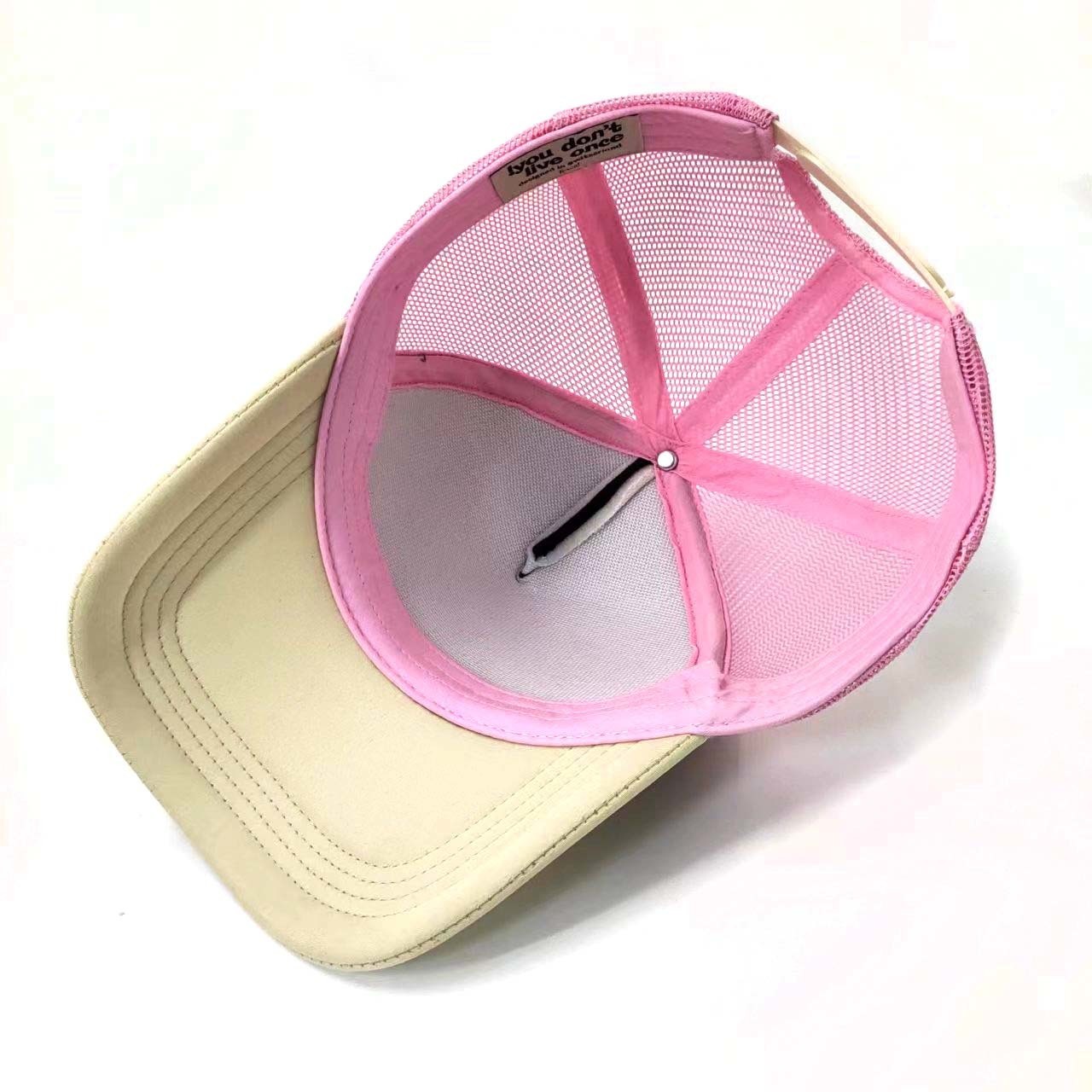 Two Tone Mesh Foam Custom 3D Embroidery Trucker Hats Powder Puff Print Special Mixed Colors