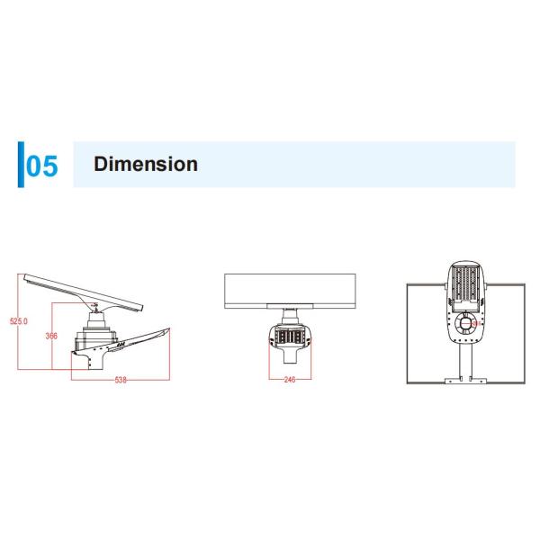 Luz solar al aire libre del estacionamiento de 120W 7200lm LED