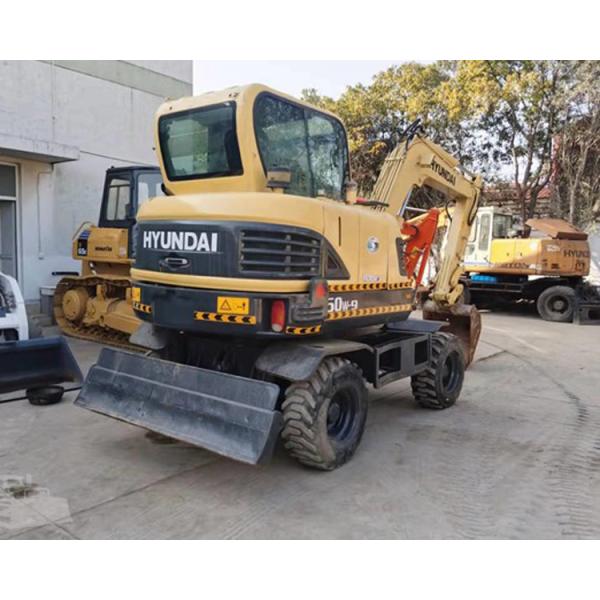 6Ton Used Hyundai R60W Wheel Excavator Yanmar Engine