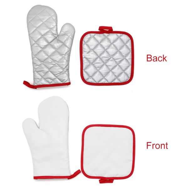 Blank Colored Polyester Oven Mitts Sublimation Personalized Pot Holders Oven Mitts